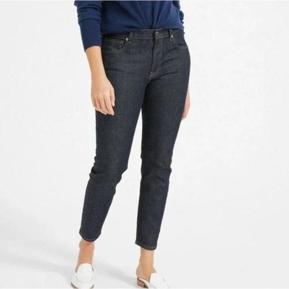 EVERLANE The Mid-Rise Skinny Ankle Jeans Slim Fit Denim Dark Indigo Wash Size 25 - Picture 1 of 7